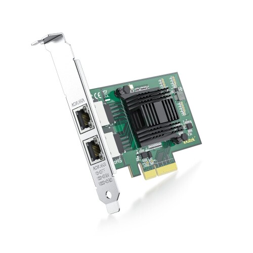 ipolex 1Gbps LANカード ネットワークカード Intel I350AM2チップセット Intel I350-T2 デュアル RJ45ポート PCI-E2.1X4 NIC