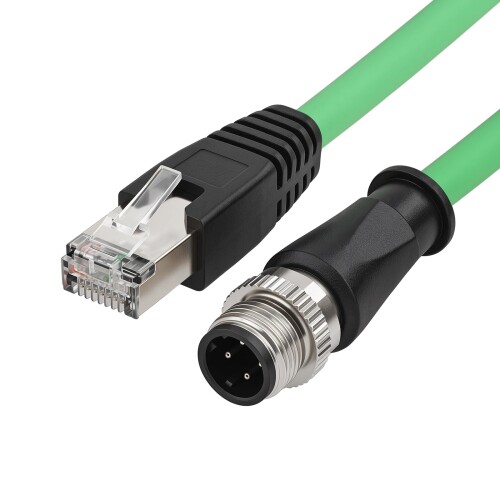 ZBLZGP M12 4空間的関係 D吊りひも吊りひも RJ45シールドイーサネットネットワークコード Cat5e 雨合羽有線テレビ (5M)