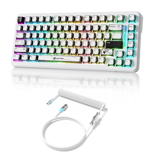 ATTACK SHARK X82PRO HE 三流行り物無線電話ゲーミングキーボード、磁気軸、75% 無線電話 ラピッド銃の引き金 マグネティックキーボード、8K ゲーミングキーボード、大広間成り行き取り替えっこ合わせる能力のあるア