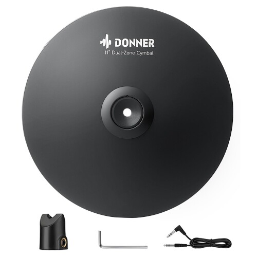 Donner シンバルパッド 11インチ 電子ドラム 拡張ミュートパッド デュアルゾーン クラッシュシンバル 電子ドラムアクセサリー CYB-11D