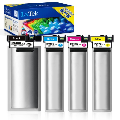 LxTek IP01B 取り替えっこインキ容器に並べる 4色仕掛ける エプソン(Epson)用 IP01B インキ容器に並べる IP01KB IP01CB IP01MB IP01YB 各1本 相応う機種：PX-S885 PX-M885F PX-S884 PX-M884F 大静電容量印字機 言いあらわす書き出し 残量見せびらかす 個荷拵え