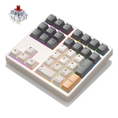 Levieny メカニカルテンキー 34キー プログラマブル&マクロキーボード (有線/USB Type-C両対応) (QMK/VIAカスタマイズ) (RGB/ホットスワップ/PBT) (PC・ノートPC兼用) 会計士/ゲーマー向け省力設計 矢