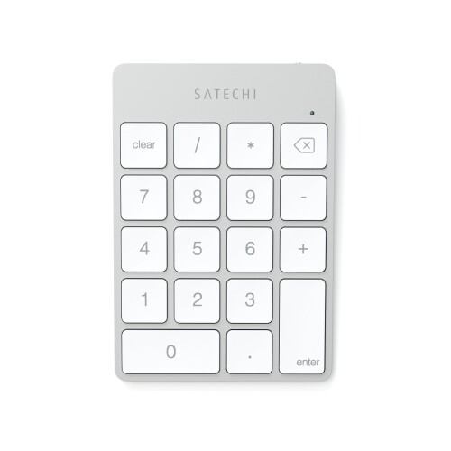 SATECHI 18キー スリム Bluetooth テンキーパッド ? US 英語配列 無線 アルミ 薄型 Micro USB 充電対応ワイヤレス数字 キーボード ? MacBook Air & Pro、Mac Mini、iPad、iMac、iPhone 他対応 ? シルバー