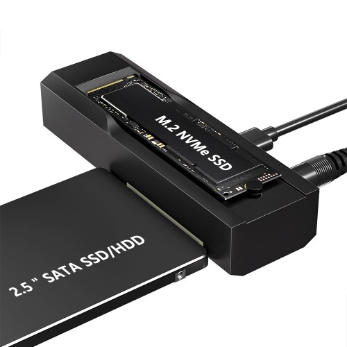READYXIO USB-C NVMe M.2-SATA SSD入れもの クローン役立つこと付き添い人 HDD/SSD両相応う 2.5/3.5inSATA相応う オフラインクローン能力のある 10Gbps弾丸道路遷らす パウダーコンパクト ワット数アダプタ付き添い人