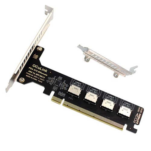 Xiwai PCI-Express 4.0 16x PCIE 取り外し可能、4つの Oculink 4x SFF-8612 SFF-8611 内部 VROC Raid0 アダプター、U.2 SSD eGPU 外部グラフィックカードドック用