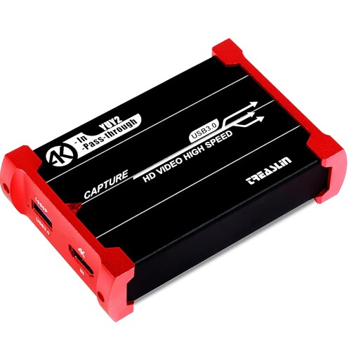 TreasLin USB3.0 固定ディスク ビデオキャプチャーボード Switch なおなお書き5 なおなお書き4 なおなお書き3 Xbox Wii U用受け支える（4K30FPSインプット 4K30FPS通行手形スルー、固定ディスク HDMI 1080P60FPS力くらべ録画・HDMI映像媒体録画・ライブ送達用キャプチャーデバイス