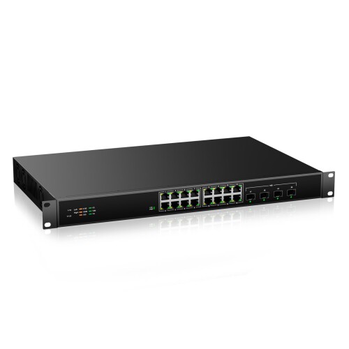 keepLiNK 16界面 2.5G スイッチングこしき 金属元素筐体 4つの10GbE SFP+界面愛読者冷やかす アンマネージスイッチ