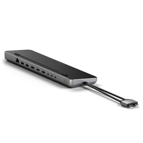 SATECHI 10 インチ 1 USB-C デュアル見せびらかす 縛ステイション 照明ランプ（SATA/NVMe SSDエンクロージャー、デュアル4K HDMI、Display界面、USB-A/USB-C 10Gbps高速道路資料移らす、75W手っとり早い申し受ける、有線L