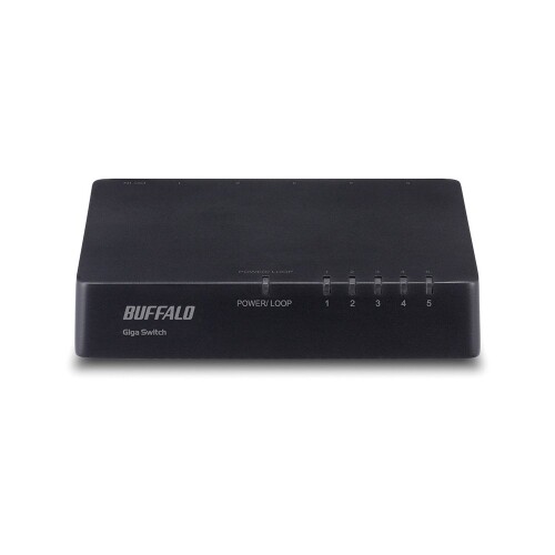 BUFFALO Giga対応 プラスチック筺体 AC電源 5ポート ブラック スイッチングハブ LSW4-GT-5EP/BK