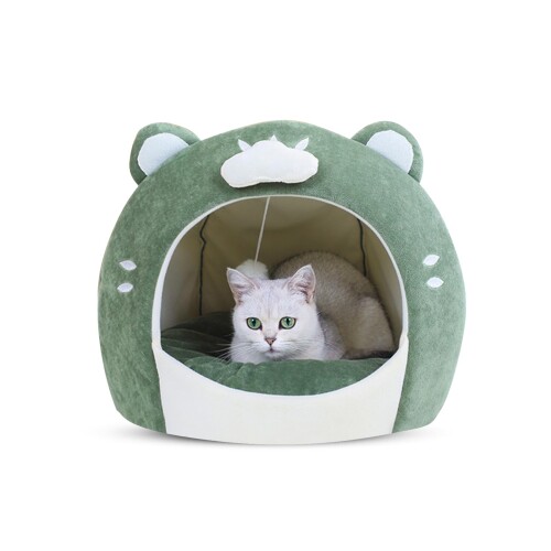 VanderHOME 猫ベッド 猫ハウス キャットハウス ペットベッド 犬ベッド ドーム猫小屋 冬 クッション付き 保温 防寒 犬小屋 洗える もこもこ 滑り止め 寒さ対策 猫布団 猫寝床 小型犬 小動物