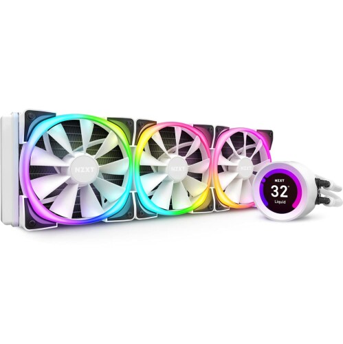 NZXT KRAKEN Z73 白いこと 飾り気の無い水冷中央処理装置冷房装置 液晶管する積み上げる RGB相応う 360粍 RL-KRZ73-RW FN1627