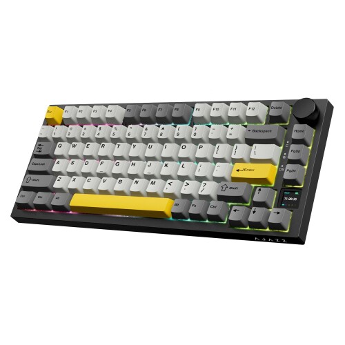 A.JAZZ AK820 Proゲーミングキーボード3流行り物gift軸 機械的RGB熱っぽい切りかえる相応うノッブ付き添い人TFT映写幕 2.4Ghz/ Bluetooth 5.1/有線 Poron/ixpe/PET質問用紙 PBT足懸かり旗がしら Gasket社会システム4000mAh御役目用/Win