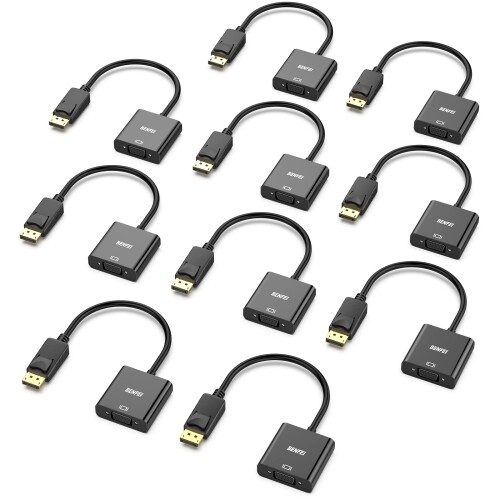 BENFEI 10個 DisplayPort-VGA(D-SUB)取り替えっこアダプター displayPort 取り替えっこ (雄から刃針、逆道のりに非相応う) 1080p盛りだくさん固定ディスク 電子計算機、事務机とっ始め、万覚え帳マイコン、パソコン、管する、映写機、高品位テレビ