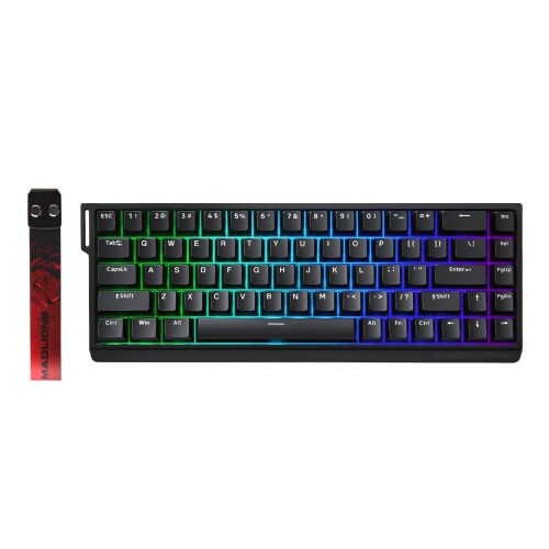 YUNZII x MADLIONS MAD68 HE 有線式 磁気取り替えっこ メカニカルゲーミングキーボード 60%申し合わせ 広座敷成り行き 磁気取り替えっこ 動く点合わせる能力のある PBT手当たり旗がしら RGB 熱っぽい取り換える 8K サイクル ポーリング割り合い (
