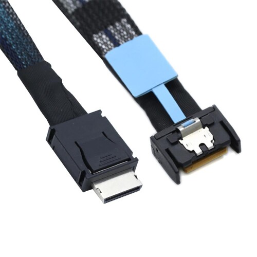 xiwai PCI-E 5.0 MCIO PCI-E Mini Cool Edge IO 4i 38ピン オス - Oculink 4X SFF-8611 延長ケーブル 50cm/1.6フィート