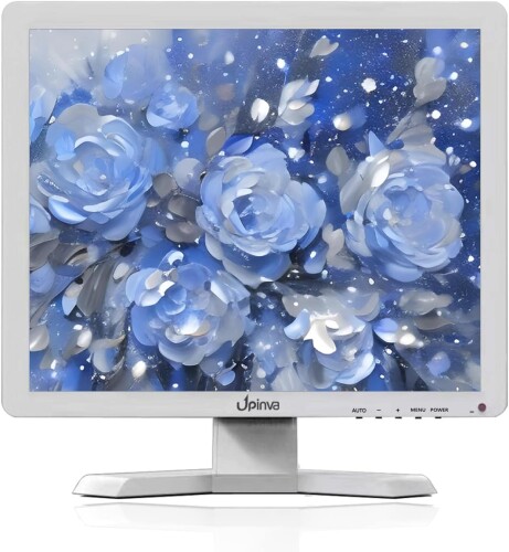 Upinva ホワイトモニター 17インチ 1280x1024 モバイル 175°視野角 サブ ディスプレイ スピーカー内蔵 ポータブル 4:3 HDMI VGA BNC AV入力対応 多様接続 日本語メニュー VESA対応 小型 リモコン付属