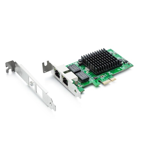 10Gtek 10/100/1000Mbps Gigabit LAN カード,インテル 82576純正ボード(チップ）実装, イーサネット PCI Express ネットワーク カード, デュアル RJ45ポート, PCI-E 2.0 X1,Intel E1G42ET互換,PCサーバ用