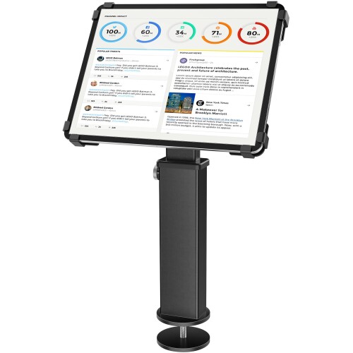 盗難防止|360度回転|クロメット式 キオスクスタンド|ブラック|AboveTEK|小売業|産業用|9.7~13インチ|iPad タブレット対応|Airレジ