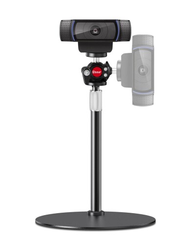 Etour WEBカメラ用卓上スタンド 1/4インチネジ 高さ(23-39CM)調整可 1/4インチネジ 自宅/会議室用(ブラック)