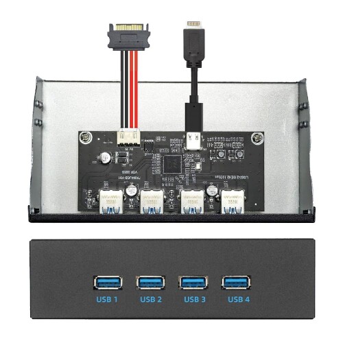 Xiwai 10Gbps 4界面こしき 向こう正面ダイアログボックス USB 3.1 Type-A \u0026 Type-C - お母さんゲーム盤 Type-E コネクタケーブル 10Gbps 5.25in CD-ロム ベイ御盆用