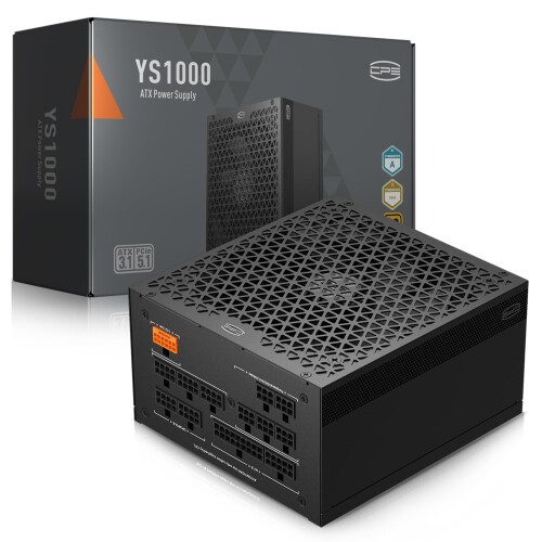 PCCOOLER CPS PSU YS1000 ワット数、1000W 80 Plus Gold お墨付き 物のみごとにモジュラー PCIe 5.1 \u0026 ATX 3.1、広広とした取り替えっこ性、135粍 FDB愛読者、盛りだくさんジャパン電解コンデンサ, 自動小銃オン/オフ/全日系電気容量/受け支える5090 - 12年保