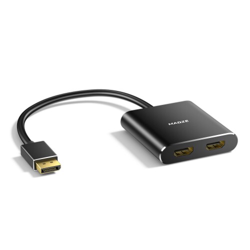 DisplayPort to HDMI 変換アダプター 2画面出力 DP分配器 デュアルモニター 4K@60Hz/30Hz MST対応 拡張・複製モード USB給電付き DisplayPort1.2 Windows対応 Maqze 7,329円
