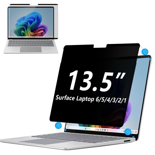 MEGOO プライバシースクリーンプロテクターSurface Laptop 6/5/4/3/2/1 13.5in用、アンチ秘密捜査員、アンチグレア、青色点火装置＆UVブロック、磁気ナノ科学技術、取りはらい能力のあるなデザ