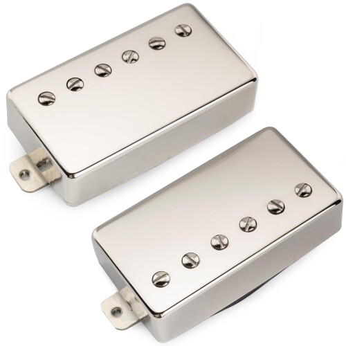 Musiclily Pro LP-CMHA アルニコ5 カバード ハムバッカーピックアップ ネック ブリッジセット7.5K/16K LPエレキギター用 ニッケル