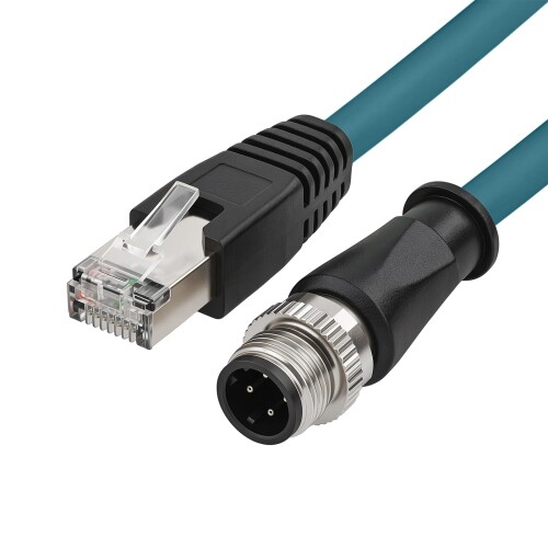 ZBLZGP M12 4ピン Dコード RJ45 イーサネットケーブル 銅導体 柔軟 耐候性 難燃性 耐薬品性 8M 過酷な産業環境向け