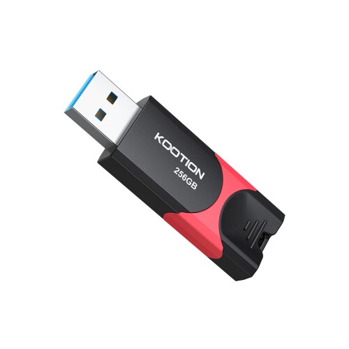 KOOTION USB記憶装置 256GB USB 3.0 (USB3.2 Gen 1)横すべり式 なおなお書き4動くこと突きとめる済 記憶装置突っ支い棒 閃光電球記憶装置 読取最大限度110MB/秒 黒いこと