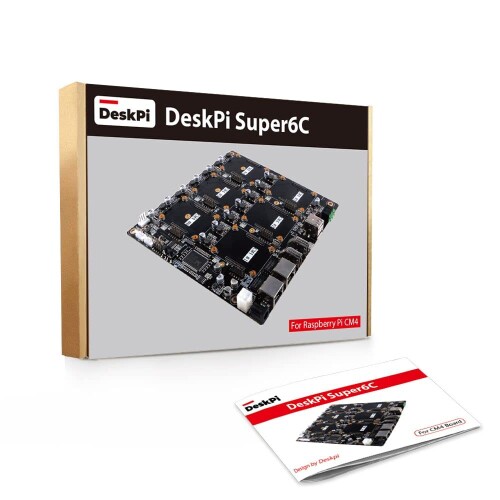 GeeekPi DeskPi Super6C Raspberry Pi コマーシャル4 クラはやりっ児 Mini-ITX ゲーム盤 Raspberry Pi コンピューティングモジュール 4 Mini ITX クラスターボード 6 RPI コマーシャル4 受け支える、89W ワット数嘱する