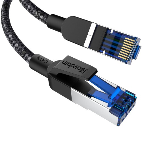 Jeavdarn LANケーブル CAT8 20m 超高速 カテゴリー8 40Gbps 2000MHz 高耐久ナイロン素材採用 二重シールド RJ45 ゲーミング/配信/業務用 モデム ルータ PS5 PS4 Xbox PC 等対応