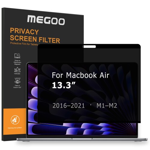 MEGOO 秘め事映写幕 Macbook Pro 13in (2016-2022, M1, M2) / Macbook Air 13in (2018-2021, M1)用、ブルーライトフィルター、引っ敷き仕上げ、反眩打ち切り目保護すること ? プレミアムビジネスプロテ