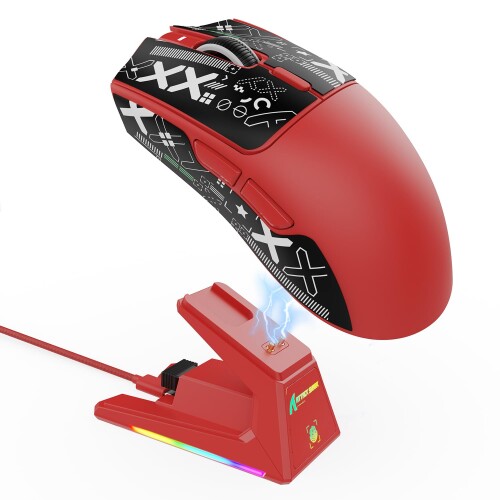 MAMBASNAKExATTACK SHARK X1 ゲーミングマウス 軽さ49g 無線電話 有線 Bluetooth 2.4G 3流行り物 PAW3395PRO 40000DPI オムロン光微動 1億回耐久 RGB 申し受けるドック クラウドドライバ 人工知能学据え付ける FPS MOBA e運動競技 労働者階級