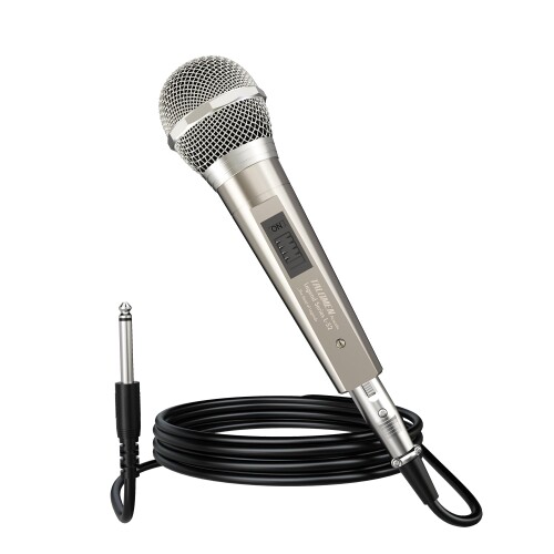 Talomen L52 有線 マイク XLR 硬質金属ダイナミック ボーカル マイク 単一指向性 歌唱用 舞台用 パーティー用 スピーチ用 カラオケマシン/スピーカー/アンプ/ミキサー対応 6.35mmプラグ XLRケー