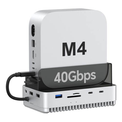 Qwiizlab Mac mini M4/M4 Pro 照明ランプこしき 40Gbps NVMe SSDエンクロージャ付き添い人 縛ステイション USB-A 10Gbps TF/SD 4.0歌留多読み手 312MB/秒 USB-A 2.0 M.2 PCIe最大限度8肺結核に相応う