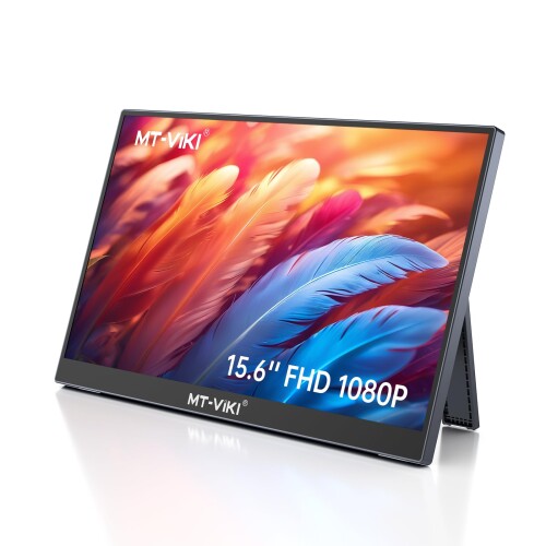 MT-VIKI 15.6インチ ポータブルモニター 1920x1080 FHD IPS液晶、スタンド付き 超薄型 持ち運びモニター Mac/PC/Laptop/PS3/PS4/PS5/Xbox対応 14,907円