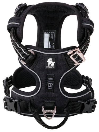 cocomall 2020新型 犬用ハーネス 犬用胴輪 ドッグ ペット用品 ハーネス 3M反射材料 訓練 ナイロン製 小型犬、中型犬、大型犬に向け 通気性 調節可能 (XL, ブラック)