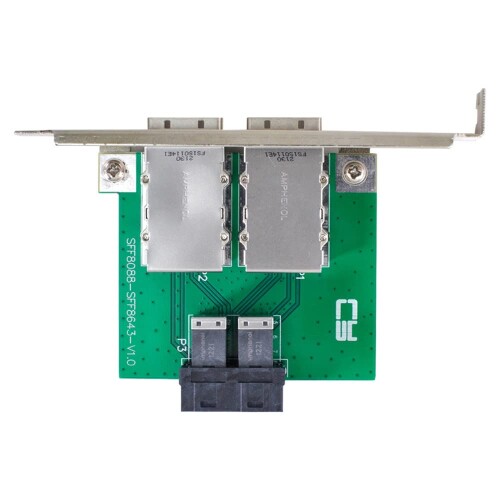 xiwai デュアル界面 Mini SAS SFF-8088 - 内蔵SAS 固定ディスク SFF-8643 PCBA 刃針アダプタ 薄型鉤括弧付き添い人
