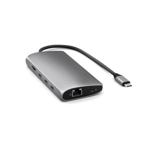 SATECHI 8 インチ 1 USB-C こしき マルチポートアダプタ V3 ? 8K@60サイクル HDMI取り替えっこ器、100W手っとり早い申し受ける、4×USB 弾丸道路資料遷らす界面、有線LANEthernet、SD歌留多読み手積み上げる ? 万覚え帳パソコン、MacBook Air \u0026 Pro M5/M4、iPad