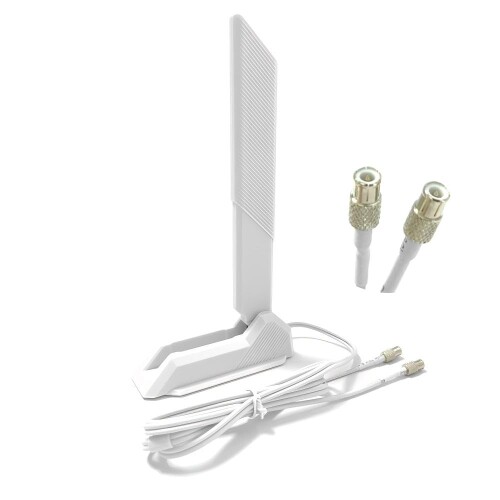 HSSDTECH WiFi7 アンテナ 3バンド - 6GHz/5GHz/2.4GHz & Bluetooth MSI 用 Z790/X870/B860/B850/B760対応 電波感度大幅向上 ゲーム/ストリーミングに適合-拡張wifiアンテナ 三周波数 (ホワイト)