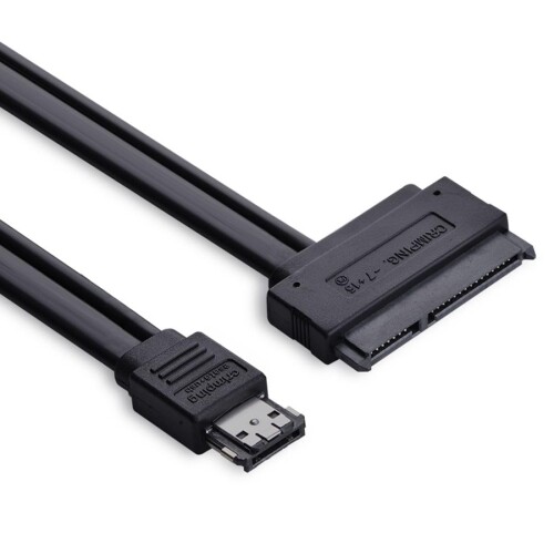 CY 50 cmデュアル電源12 V、電源eSATA USB 2.0 5 V eSATApコンボto 22pin SATAケーブル2.5 3.5ハードディスクドライブ画像