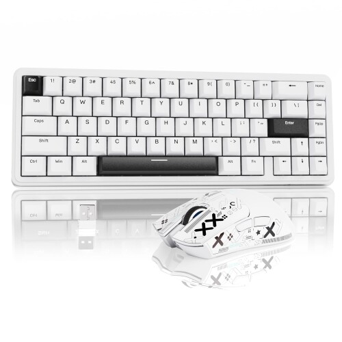 ATTACK SHARK ラピットトリガーゲーミングキーボードマウスセット X65HE 磁気取り替えっこ 0.01粍 8Kkz ポーリング単位料金 R1 無線電話二十日鼠 ゲーミングマウス 軽さ 2.4ghz/Bluetooth/USB-C (白いこと)