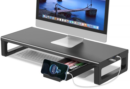 EAYHM 管する台 USB2.0/3.0資料遷らす付き添い人 机上台 USB/TYPE-C申し受ける付き添い人 見せびらかす 台 抽き出しとスマホホルダー付き添い人 マイコン 台 管する照明ランプ 印刷機/iMac/経口避妊薬マイコンに適