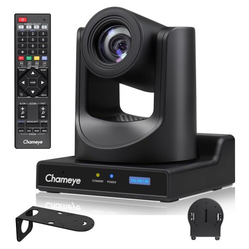 Chameye PTZ カメラ 30x光学ズーム AI搭載 自動追跡 FHD1080P60 PoE機能 USB3.0/HDMI/3G-SDI出力 IPカメラ 広角 リモコン操作 会議 ライブ配信 講義室 病院 教会に対応 Youtube Facebook Twitch 天井＆壁掛けス｜カラーズストア2号店