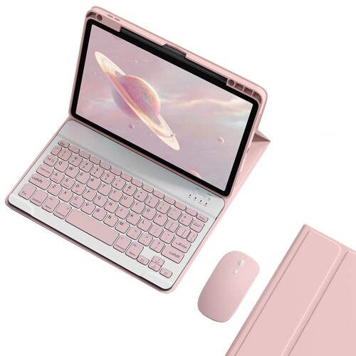 マウス付き iPadAir11インチ M4/M3/M2用の キーボードケース iPad Air 第5/4世代 10.9インチ iPadPro11インチ 第4/3/2/1世代用の カラーキーボード カバー マグネット分離式 配色 上側ペンシル収納,ピ