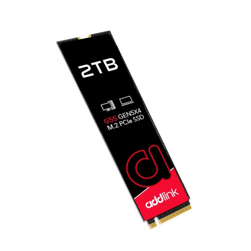 Addlink G55 2結核症 PCIe 5.0 Gen5 NVMe M.2 SSD - 最大限度 10,300 MB/s - 力くらべ、活動写真、録画媒体まとめ上げる、目論む - 内蔵SSD (aJP2TBG55M2P)