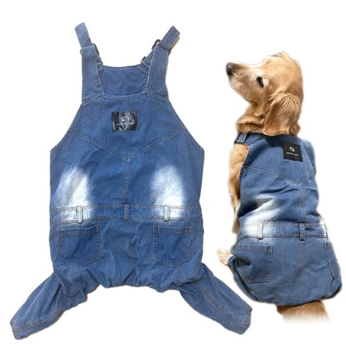 MT MON TReSOR 犬服 ジーンズ 大層らしい櫂 繋ぎ 大型犬 中型犬 春 秋 冬 愛玩動物服 ドッグウェア ロゴタイプ入り口・入口 今めかしい 合わせる能力のある 隠し付き添い人 レトリバーに (32)