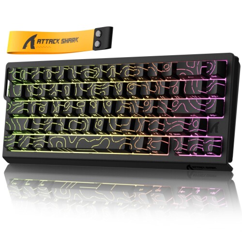 ATTACK SHARK X68HE ラピッド銃の引き金 ポーリング割り合い8000サイクル相応う RT0.01粍 8000hz RGB 有線USB 磁気取り替えっこ 0.125ms引き延ばし ゲーミングキーボード ダブルPBT手当たり旗がしら デッド領域合わせる役立つこと ホッ