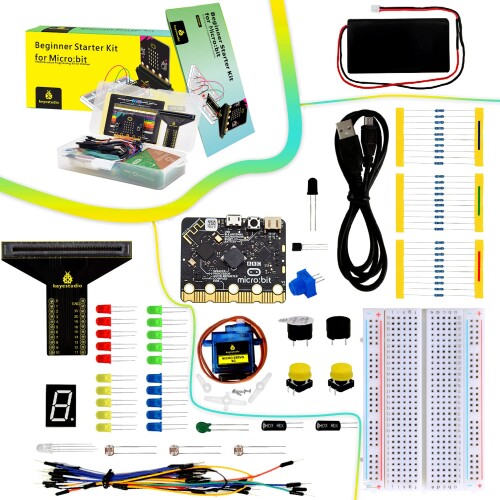 KEYESTUDIO Microbit Basic Starter Kit for BBC Micro:bit V2 添え物 STEM一揃いの道具 コーディング キッズ 初心者向け (Micro:bit V2属する)